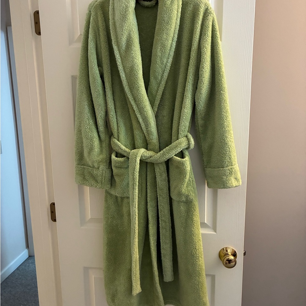 Plush Green Bathrobe with Belt